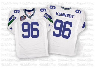 Authentic Cortez Kennedy Men's Seattle Seahawks Hall of Fame 2012 Throwback Jersey - White
