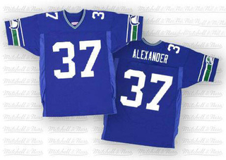 Authentic Shaun Alexander Men's Seattle Seahawks Throwback Jersey - Blue