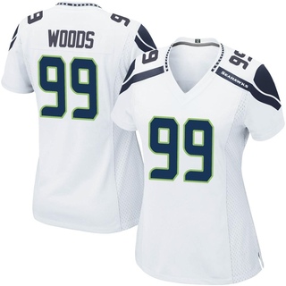 Game Al Woods Women's Seattle Seahawks Jersey - White