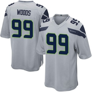 Game Al Woods Youth Seattle Seahawks Alternate Jersey - Gray