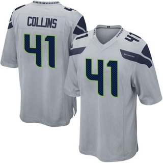 Game Alex Collins Youth Seattle Seahawks Alternate Jersey - Gray