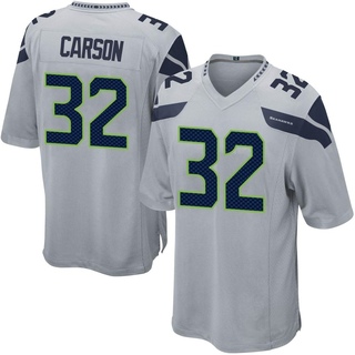 Game Chris Carson Men's Seattle Seahawks Alternate Jersey - Gray