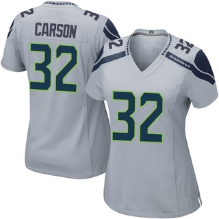 Game Chris Carson Women's Seattle Seahawks Alternate Jersey - Gray