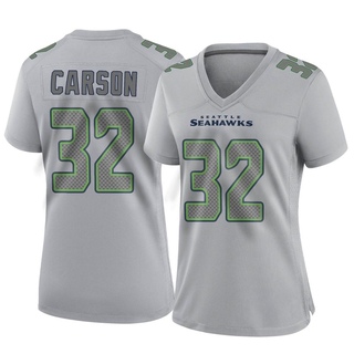Game Chris Carson Women's Seattle Seahawks Atmosphere Fashion Jersey - Gray