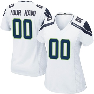 Game Custom Women's Seattle Seahawks Jersey - White