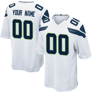 Game Custom Youth Seattle Seahawks Jersey - White