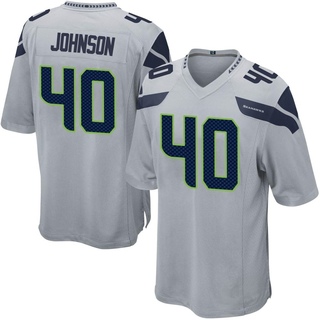 Game Darryl Johnson Men's Seattle Seahawks Alternate Jersey - Gray