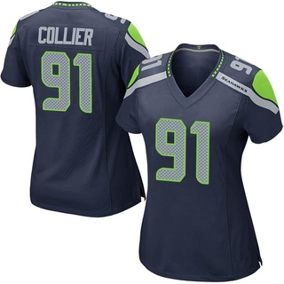 Game L.J. Collier Women's Seattle Seahawks Team Color Jersey - Navy