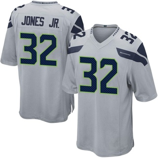 Game Tony Jones Jr. Men's Seattle Seahawks Alternate Jersey - Gray