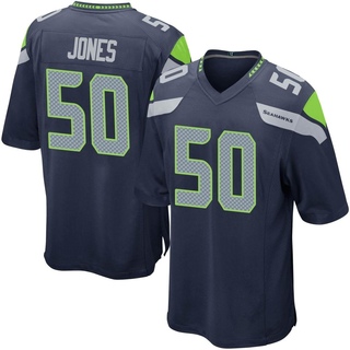 Game Vi Jones Youth Seattle Seahawks Team Color Jersey - Navy