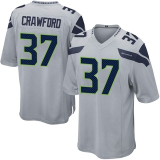 Game Xavier Crawford Men's Seattle Seahawks Alternate Jersey - Gray