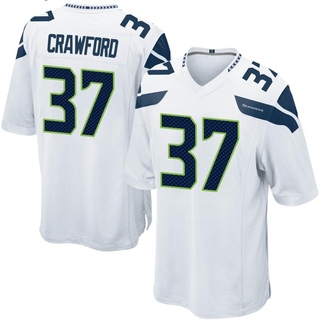 Game Xavier Crawford Men's Seattle Seahawks Jersey - White