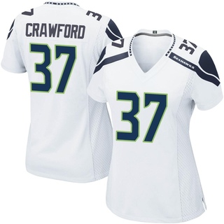 Game Xavier Crawford Women's Seattle Seahawks Jersey - White