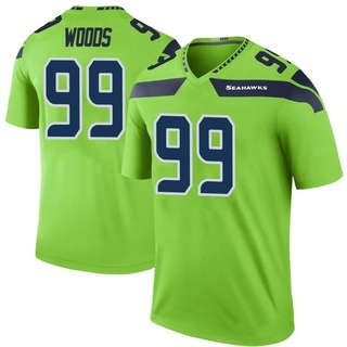 Legend Al Woods Men's Seattle Seahawks Color Rush Neon Jersey - Green