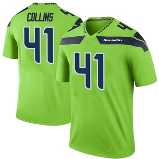Legend Alex Collins Youth Seattle Seahawks Color Rush Neon Jersey - Green