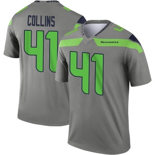 Legend Alex Collins Youth Seattle Seahawks Steel Inverted Jersey