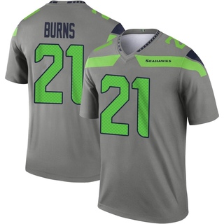 Legend Artie Burns Men's Seattle Seahawks Steel Inverted Jersey