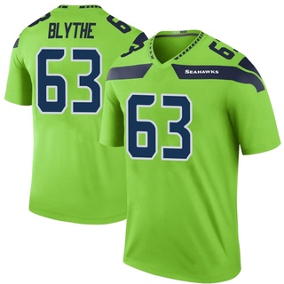 Legend Austin Blythe Men's Seattle Seahawks Color Rush Neon Jersey - Green