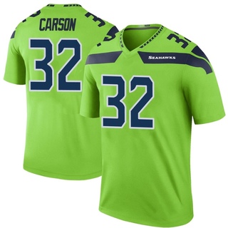 Legend Chris Carson Men's Seattle Seahawks Color Rush Neon Jersey - Green