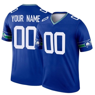 Legend Custom Men's Seattle Seahawks Throwback Jersey - Royal