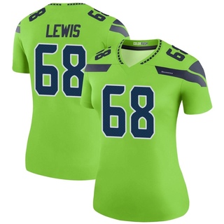 Legend Damien Lewis Women's Seattle Seahawks Color Rush Neon Jersey - Green