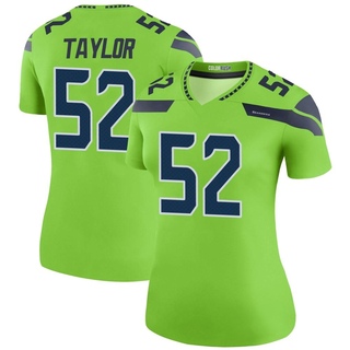 Legend Darrell Taylor Women's Seattle Seahawks Color Rush Neon Jersey - Green