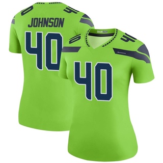 Legend Darryl Johnson Women's Seattle Seahawks Color Rush Neon Jersey - Green