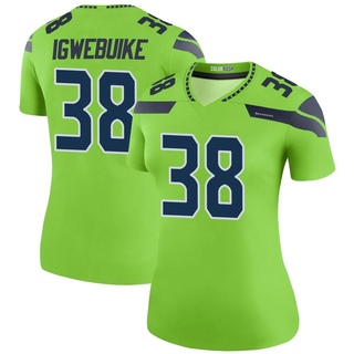 Legend Godwin Igwebuike Women's Seattle Seahawks Color Rush Neon Jersey - Green