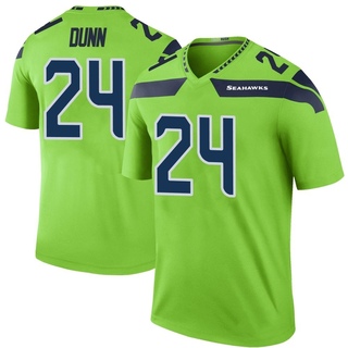 Legend Isaiah Dunn Men's Seattle Seahawks Color Rush Neon Jersey - Green