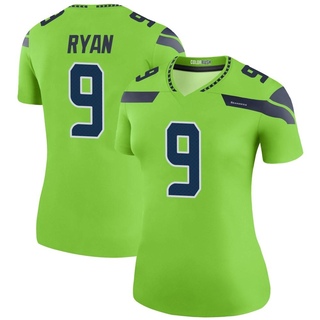 Legend Jon Ryan Women's Seattle Seahawks Color Rush Neon Jersey - Green