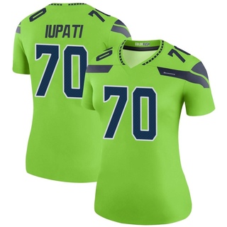 Legend Mike Iupati Women's Seattle Seahawks Color Rush Neon Jersey - Green
