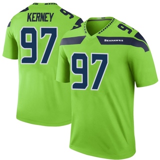 Legend Patrick Kerney Men's Seattle Seahawks Color Rush Neon Jersey - Green