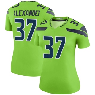 Legend Shaun Alexander Women's Seattle Seahawks Color Rush Neon Jersey - Green