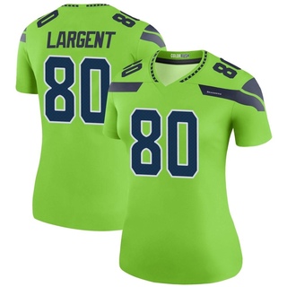 Legend Steve Largent Women's Seattle Seahawks Color Rush Neon Jersey - Green