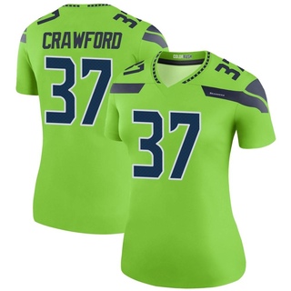 Legend Xavier Crawford Women's Seattle Seahawks Color Rush Neon Jersey - Green