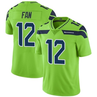 Limited 12th Fan Men's Seattle Seahawks Color Rush Neon Jersey - Green