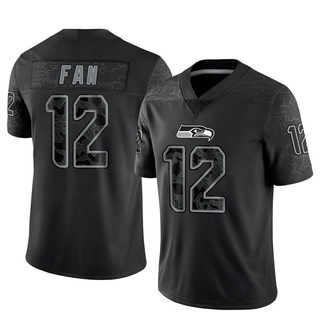 Limited 12th Fan Men's Seattle Seahawks Reflective Jersey - Black