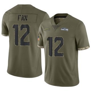 Limited 12th Fan Youth Seattle Seahawks 2022 Salute To Service Jersey - Olive