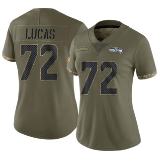 Limited Abraham Lucas Women's Seattle Seahawks 2022 Salute To Service Jersey - Olive