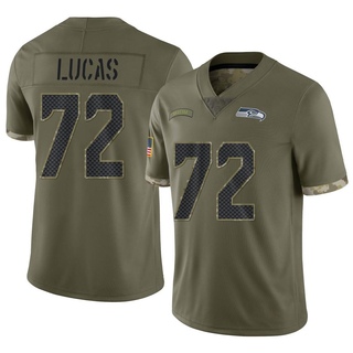 Limited Abraham Lucas Youth Seattle Seahawks 2022 Salute To Service Jersey - Olive