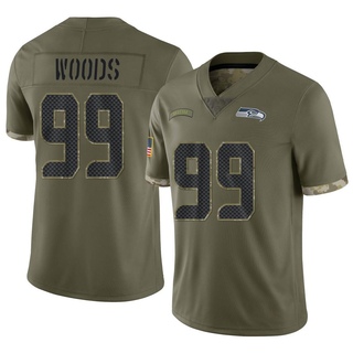 Limited Al Woods Men's Seattle Seahawks 2022 Salute To Service Jersey - Olive