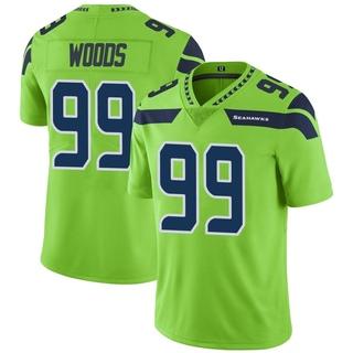 Limited Al Woods Men's Seattle Seahawks Color Rush Neon Jersey - Green