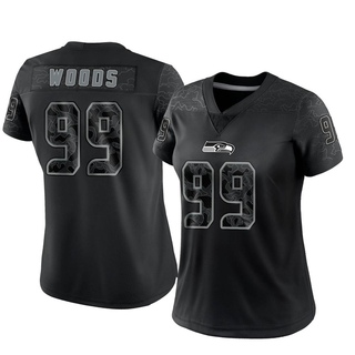 Limited Al Woods Women's Seattle Seahawks Reflective Jersey - Black