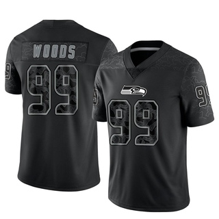 Limited Al Woods Youth Seattle Seahawks Reflective Jersey - Black