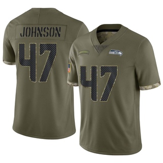 Limited Alexander Johnson Men's Seattle Seahawks 2022 Salute To Service Jersey - Olive