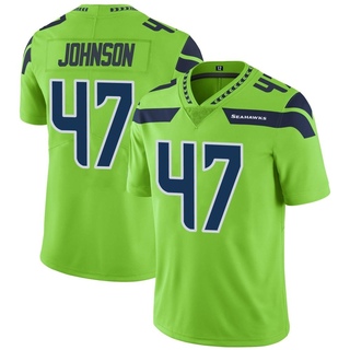Limited Alexander Johnson Men's Seattle Seahawks Color Rush Neon Jersey - Green