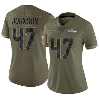 Limited Alexander Johnson Women's Seattle Seahawks 2022 Salute To Service Jersey - Olive