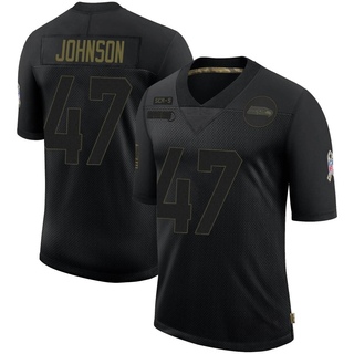 Limited Alexander Johnson Youth Seattle Seahawks 2020 Salute To Service Jersey - Black