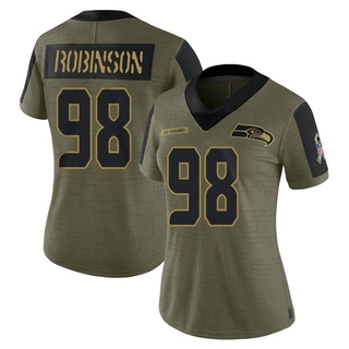 Limited Alton Robinson Women's Seattle Seahawks 2021 Salute To Service Jersey - Olive