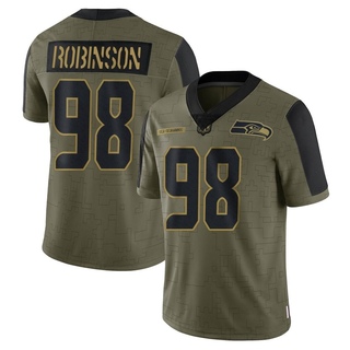 Limited Alton Robinson Youth Seattle Seahawks 2021 Salute To Service Jersey - Olive